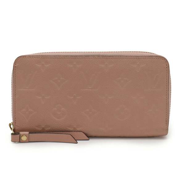 LOUIS VUITTON Monogram Empreinte Zippy Wallet Round Long Leather Rose Poodl...